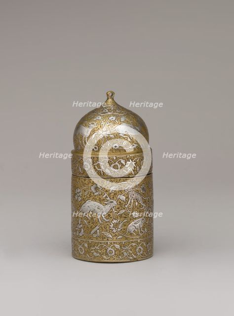 Inkwell with Floral and Animal Imagery, Iran, 16th century. Creator: Unknown.