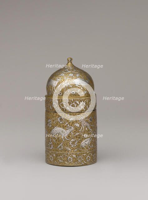 Inkwell with Floral and Animal Imagery, Iran, 16th century. Creator: Unknown.