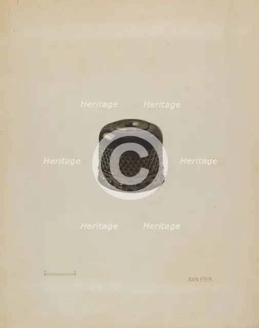 Inkwell, c. 1936. Creator: John Fisk.