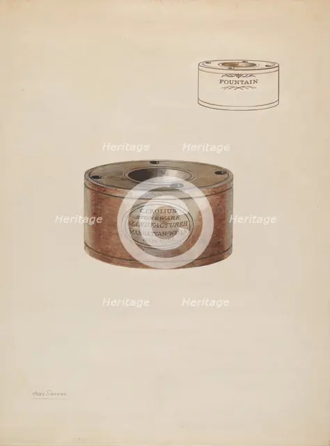 Inkwell, c. 1937. Creator: Charles Caseau.