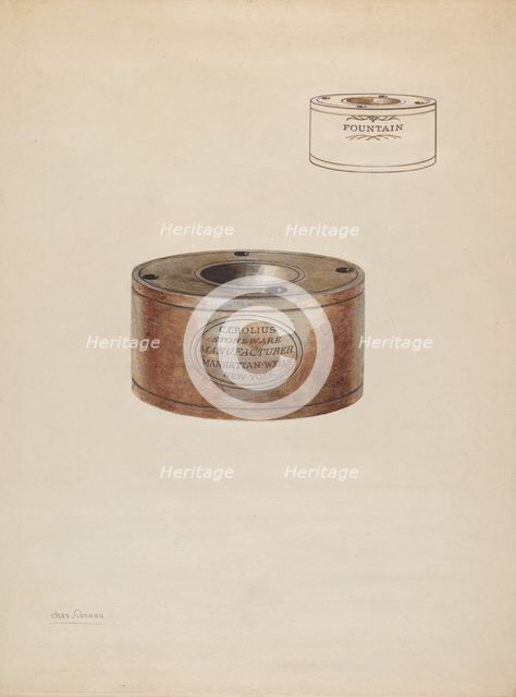 Inkwell, c. 1937. Creator: Charles Caseau.