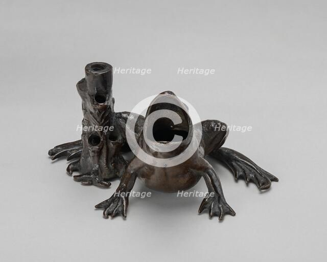 Inkwell in the Form of a Frog beside a Tree Stump, 16th century. Creator: Unknown.