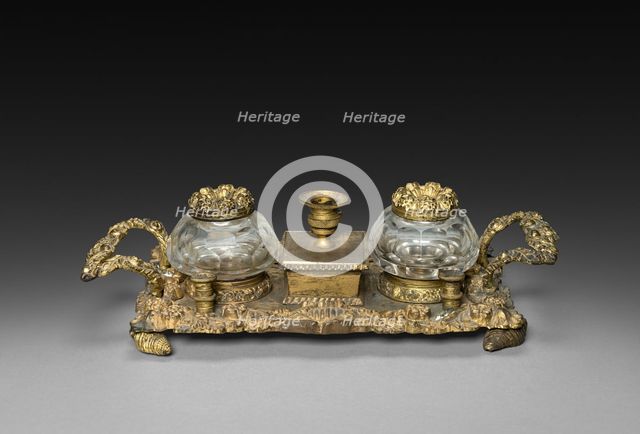 Inkwell Set, 1825-1850. Creator: Unknown.