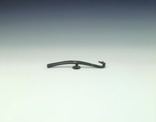 Inlaid bronze garment hook, Western Han dynasty, China, 206 BC-8 AD. Creator: Unknown