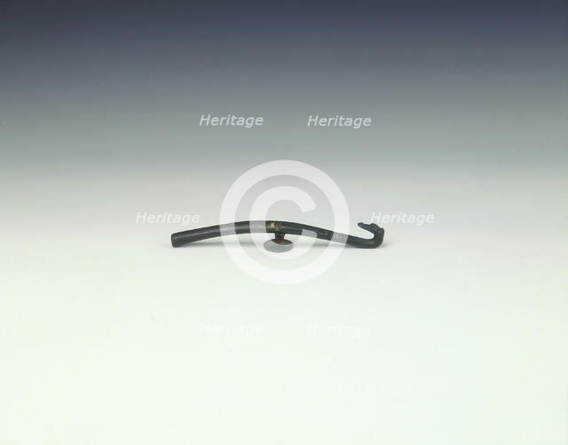 Inlaid bronze garment hook, Western Han dynasty, China, 206 BC-8 AD. Artist: Unknown