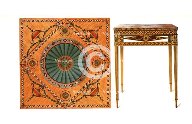 Inlaid Folding Card-Table, 1908. Creator: Shirley Slocombe.