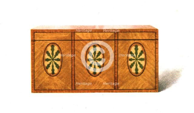 Inlaid Satin-wood Tea-Caddy, 1908. Creator: Shirley Slocombe.