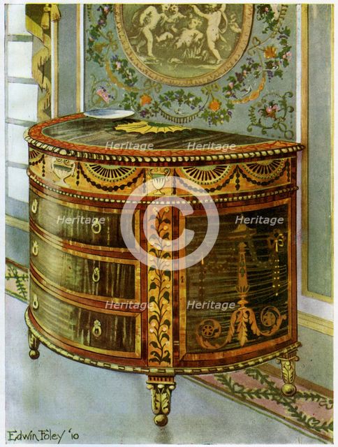 Inlaid satinwood commode with ormolu mounts, 1911-1912.Artist: Edwin Foley