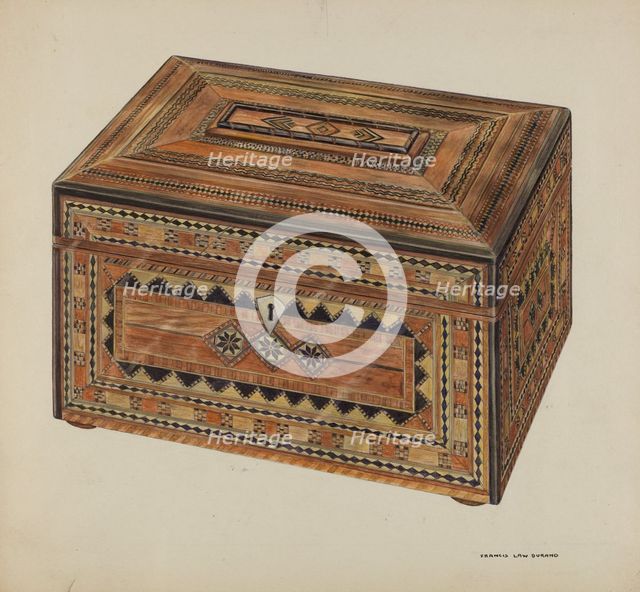 Inlaid Sewing Box, c. 1937. Creator: Francis Law Durand.