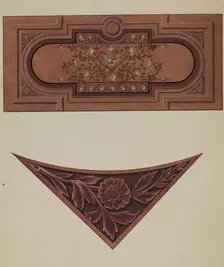 Inlaid Wood Panel, c. 1936. Creator: William A. Kropp