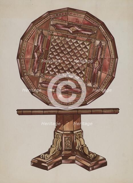 Inlaid Wood Table, c. 1936. Creator: Sebastian Simonet.