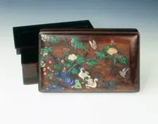 Inlaid zitan wood covered box, China, 2nd half of the 16th century. Creator: Unknown