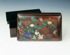 Inlaid zitan wood covered box, China, 2nd half of the 16th century. Creator: Unknown