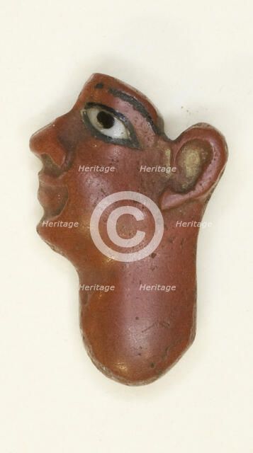 Inlay Depicting the Face of a King, Egypt, Late Period-Ptolemaic Period (about 7th-1st century BCE). Creator: Unknown.