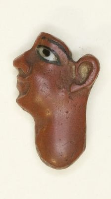 Inlay Depicting the Face of a King, Egypt, Late Period-Ptolemaic Period (about 7th-1st century BCE). Creator: Unknown