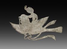 Inlay for a Mirror or Box: Lady on a Bird, c. 900-1000. Creator: Unknown
