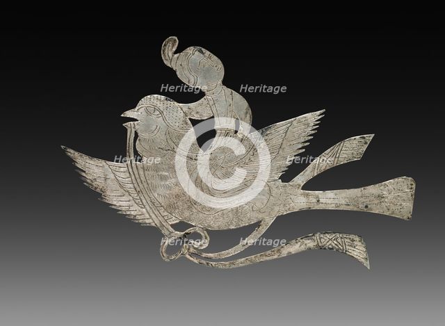 Inlay for a Mirror or Box: Lady on a Bird, c. 900-1000. Creator: Unknown.