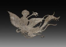 Inlay for a Mirror or Box: Lady and Mandolin, c. 900-1000. Creator: Unknown
