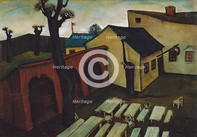 Inn in the suburbs, 1927. Creator: Viktor Planckh.
