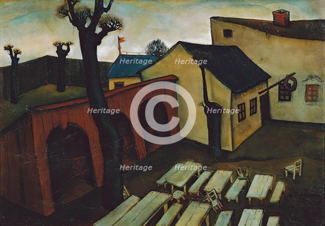 Inn in the suburbs, 1927. Creator: Viktor Planckh.