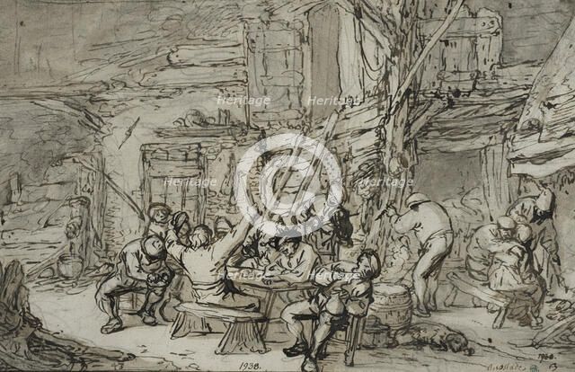 Inn interior with violin player, c.1640-1645. Creator: Adriaen van Ostade.