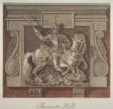Inn sign for the George and Dragon Inn, Bennet's Hill, City of London, 1814. Artist: John Pass