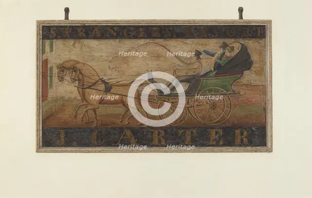Inn Sign: "J. Carter" (verso), 1940. Creator: John Matulis.