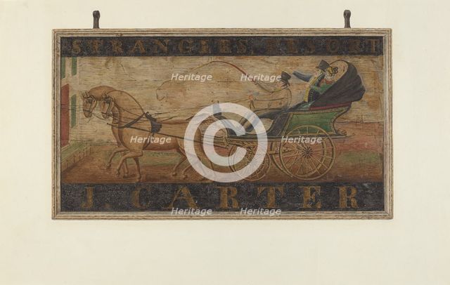 Inn Sign: "J. Carter" (verso), 1940. Creator: John Matulis.