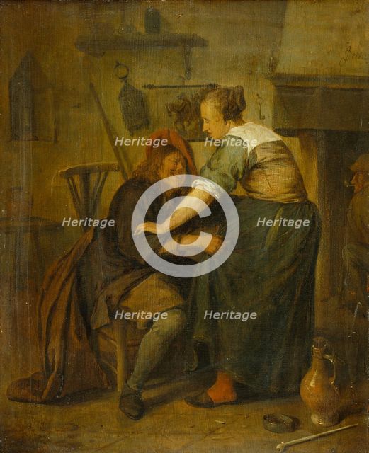 Inn with Guest and Serving Maid ("The Importunate Guest"), c1665. Creator: Jan Steen.