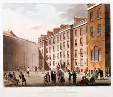 Inner court, Fleet Prison, London, 1808-1811. Artist: Thomas Rowlandson