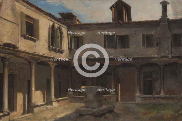 Inner courtyard of an Italian convent, c.1830. Creator: Unknown.