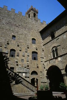 Inner courtyard of the Palazzo del Bargello, Florence, Tuscany, Italy, 1999. Creator: Unknown