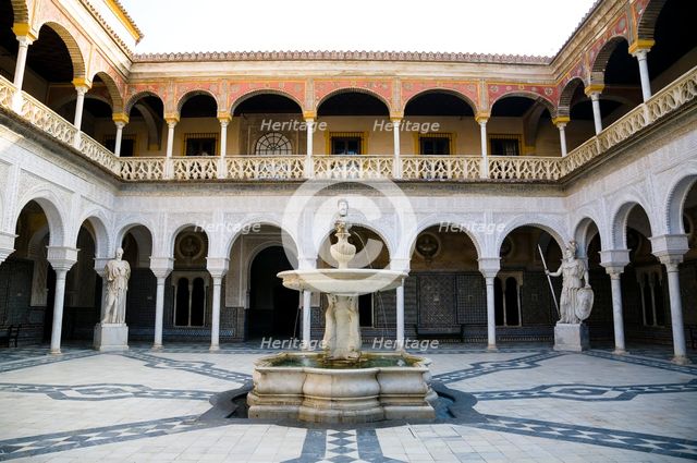 Inner courtyard, House of Pilate, Seville, Andalusia, Spain, 2007. Creator: Samuel Magal.