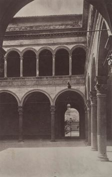 Inner courtyard, Palazzo Bevilacqua, Bologna, between 1880-1886. Creator: Giorgio Sommer