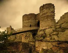 Inner Bailey entrance, Beeston Castle, Cheshire, 1986