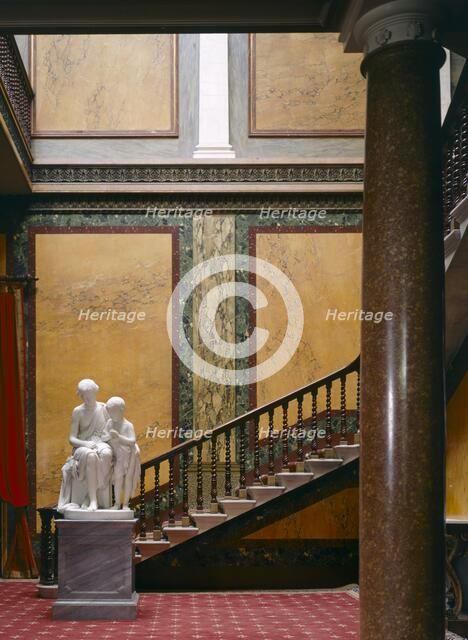 Inner hall, staircase and statuary, Brodsworth Hall, South Yorkshire, c2000s(?). Artist: Historic England Staff Photographer.