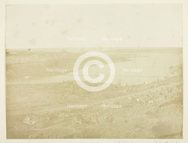 Inner Harbour of Sebastopol, Bridge Connecting the City with the Suburb Fort Nickolas..., 1855. Creator: James Robertson.