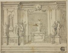 Inner Portico with Statues, n.d. Creator: Unknown