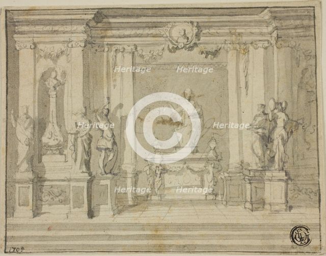 Inner Portico with Statues, n.d. Creator: Unknown.