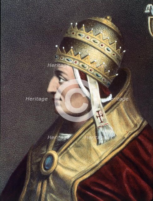 Innocent III (1160-1216), Pope (1198-1216), Lithograph ob 'History of the Council', 1870.