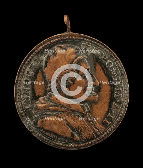 Innocent XI (Benedetto Odescalchi, 1611-1689), Pope 1676 [obverse], 1678. Creator: Giovanni Martino Hamerani.
