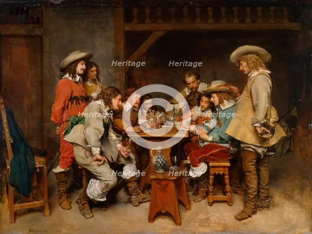 'Innocents and card sharpers', 1861. Creator: Jean Louis Ernest Meissonier.