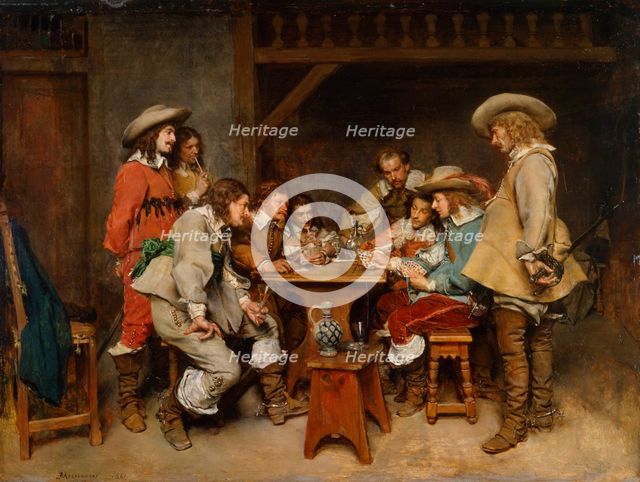 'Innocents and card sharpers', 1861. Creator: Jean Louis Ernest Meissonier.