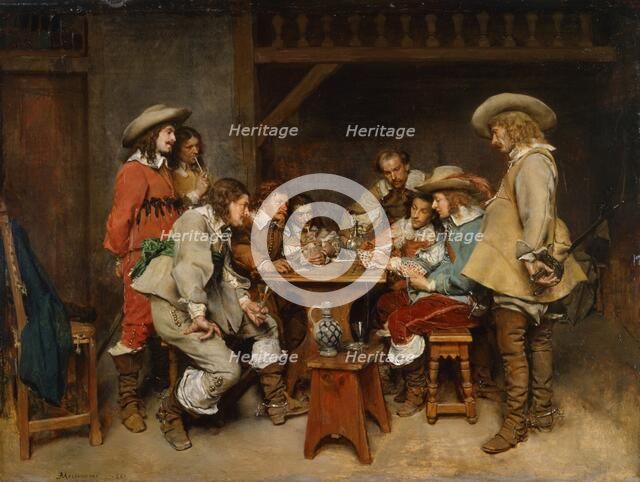 'Innocents and card sharpers', 1861. Artist: Jean Louis Ernest Meissonier.