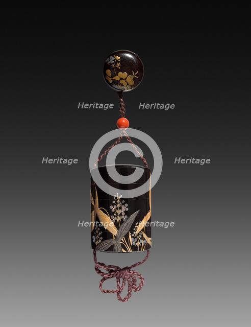 Inro, Ojime, Netsuke, later 1800s. Creator: Shibata Zeshin (Japanese, 1807-1891).