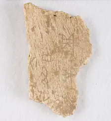 Inscribed bone fragment ("oracle bone"), Late Shang dynasty, ca. 1300-1050 BCE. Creator: Unknown