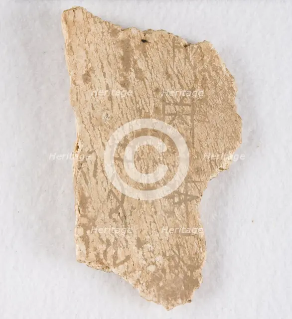 Inscribed bone fragment ("oracle bone"), Late Shang dynasty, ca. 1300-1050 BCE. Creator: Unknown.
