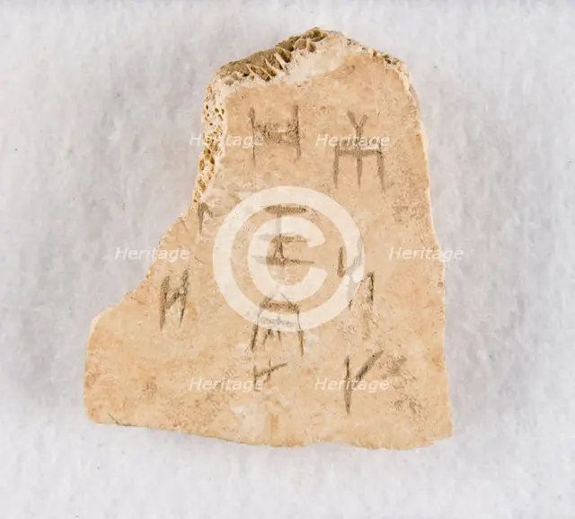 Inscribed bone fragment ("oracle bone"), Late Shang dynasty, ca. 1300-1050 BCE. Creator: Unknown.