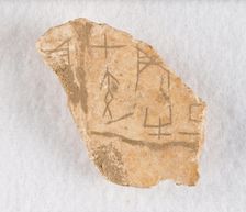 Inscribed bone fragment ("oracle bone"), Late Shang dynasty, ca. 1300-1050 BCE. Creator: Unknown