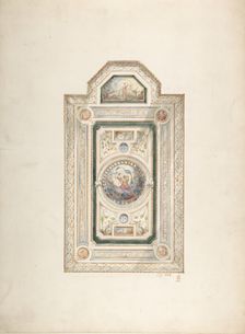 Inscribed drawing with monogram of Sang, of a ceiling design, July 1868, 1868. Creator: Frederick Sang